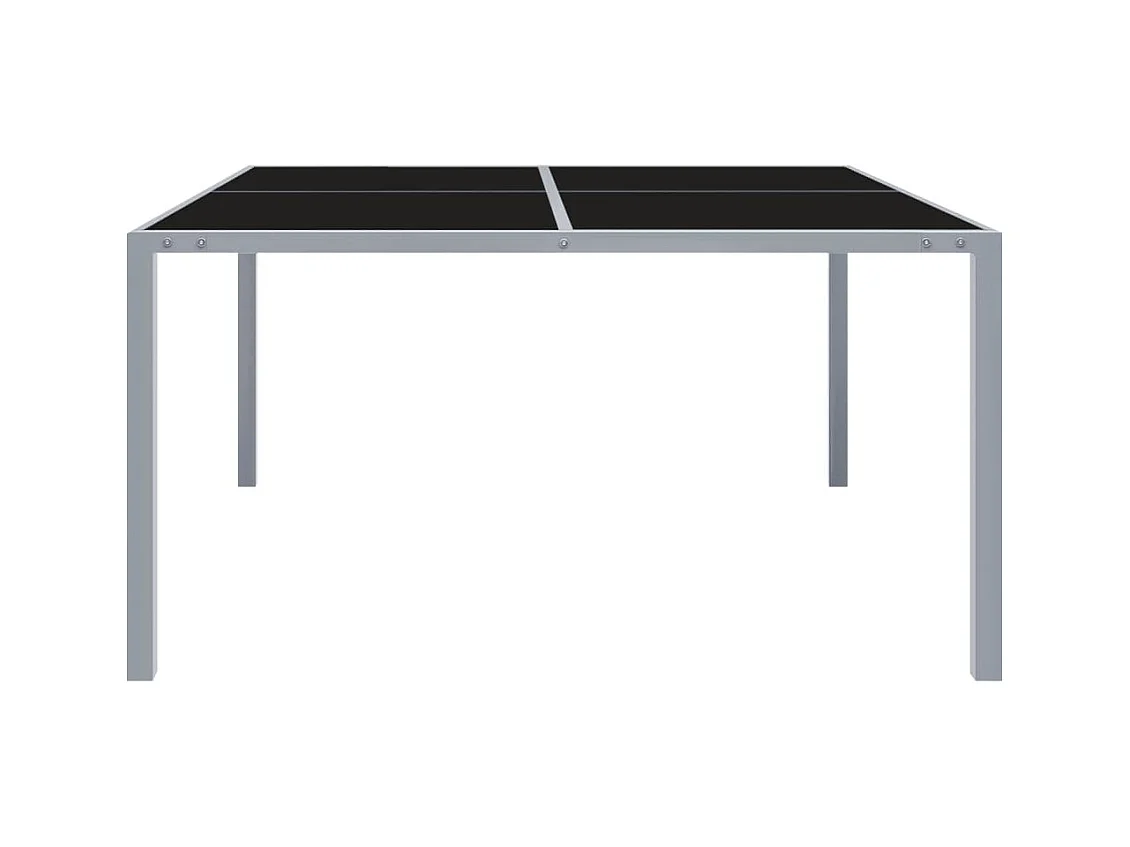 Tuintafel 130x130x72 cm Grijs Staal en glas