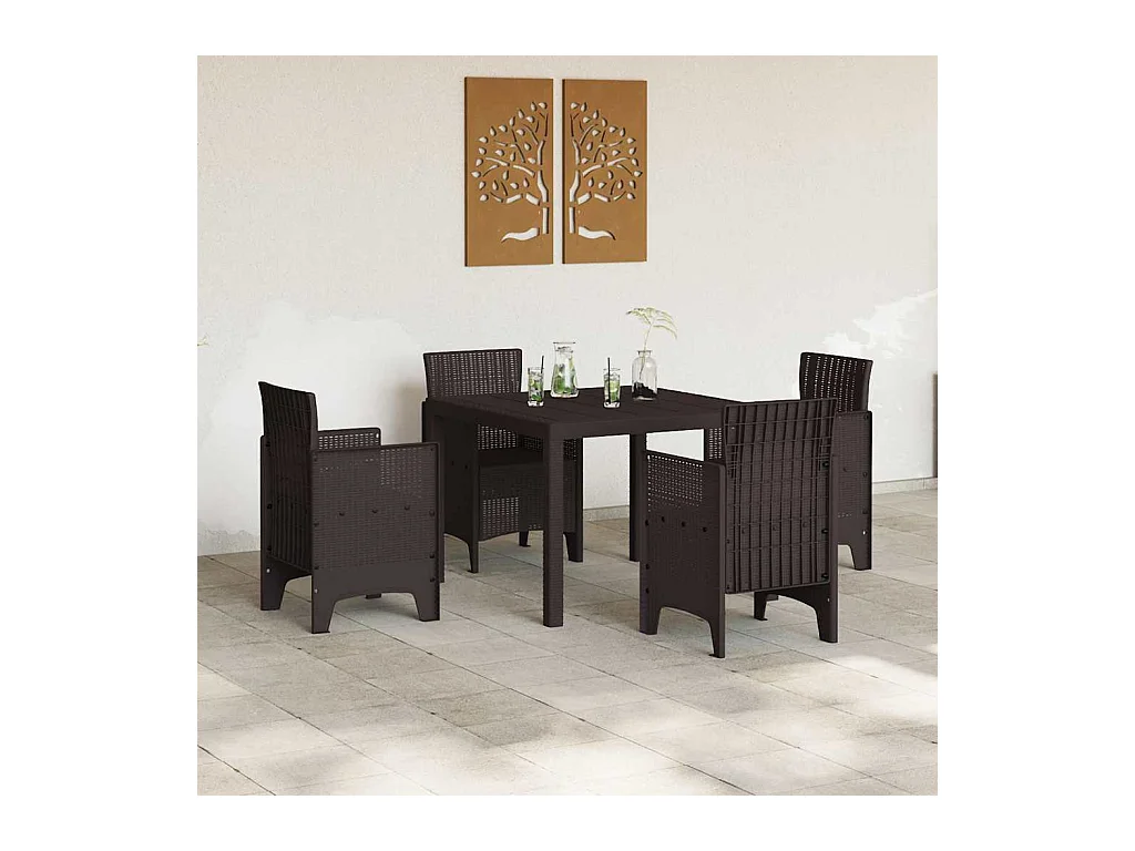 Table de Jardin Marron 100 x 100 x 73 cm polyrotin