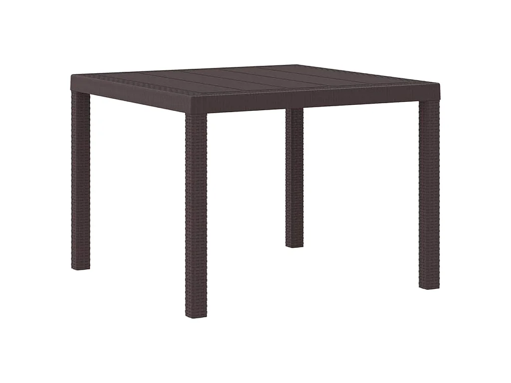 Tavolo da giardino marrone 100 x 100 x 73 cm in polyrattan