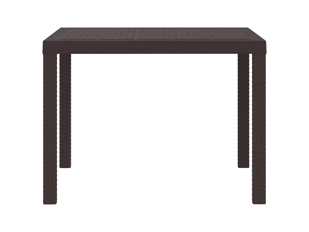 Tavolo da giardino marrone 100 x 100 x 73 cm in polyrattan