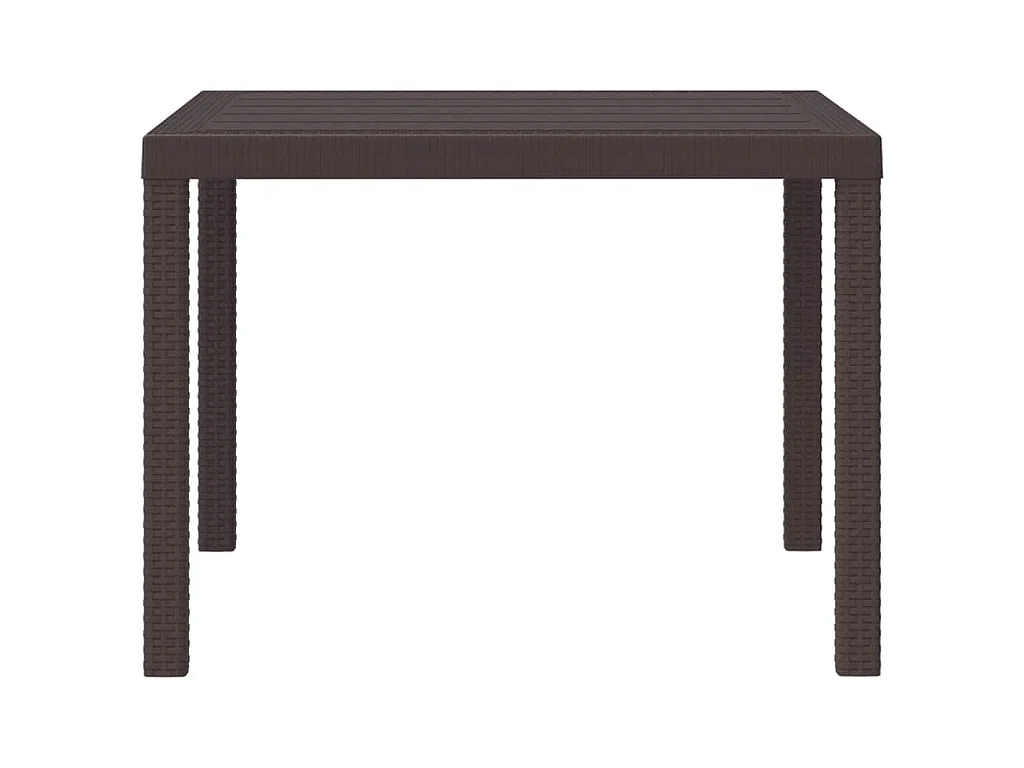 Tavolo da giardino marrone 100 x 100 x 73 cm in polyrattan