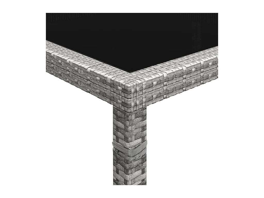 Eettafel voor buiten Grijs 200x150x74 cm Hars riet