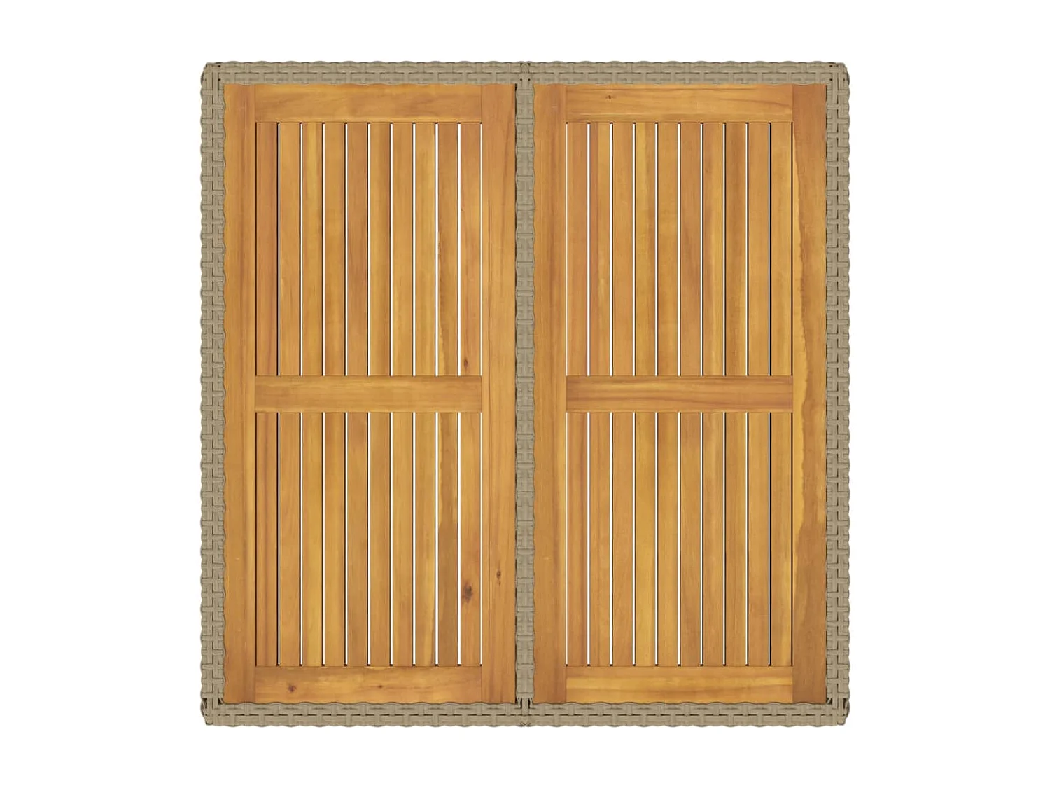 Tavolo da giardino beige 109x107x74 cm Legno massello resina intrecciata