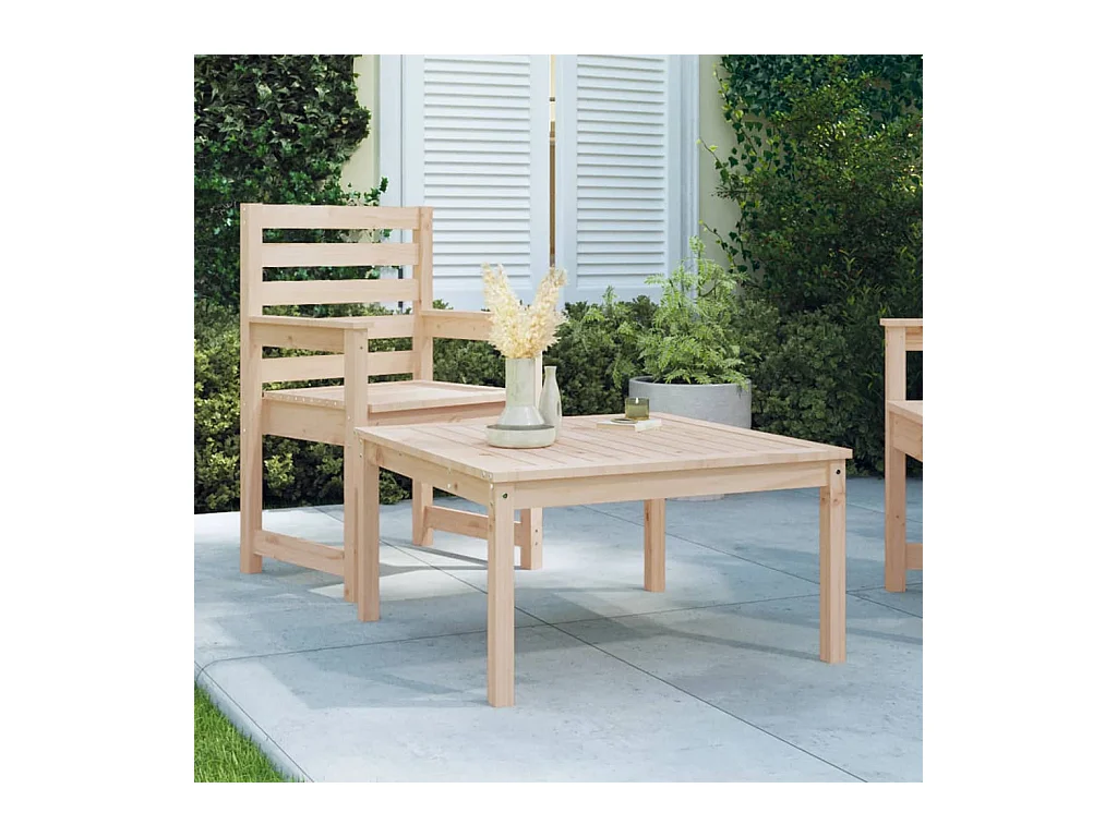 Mesa de jardín 82,5x82,5x45 cm madera maciza de pino