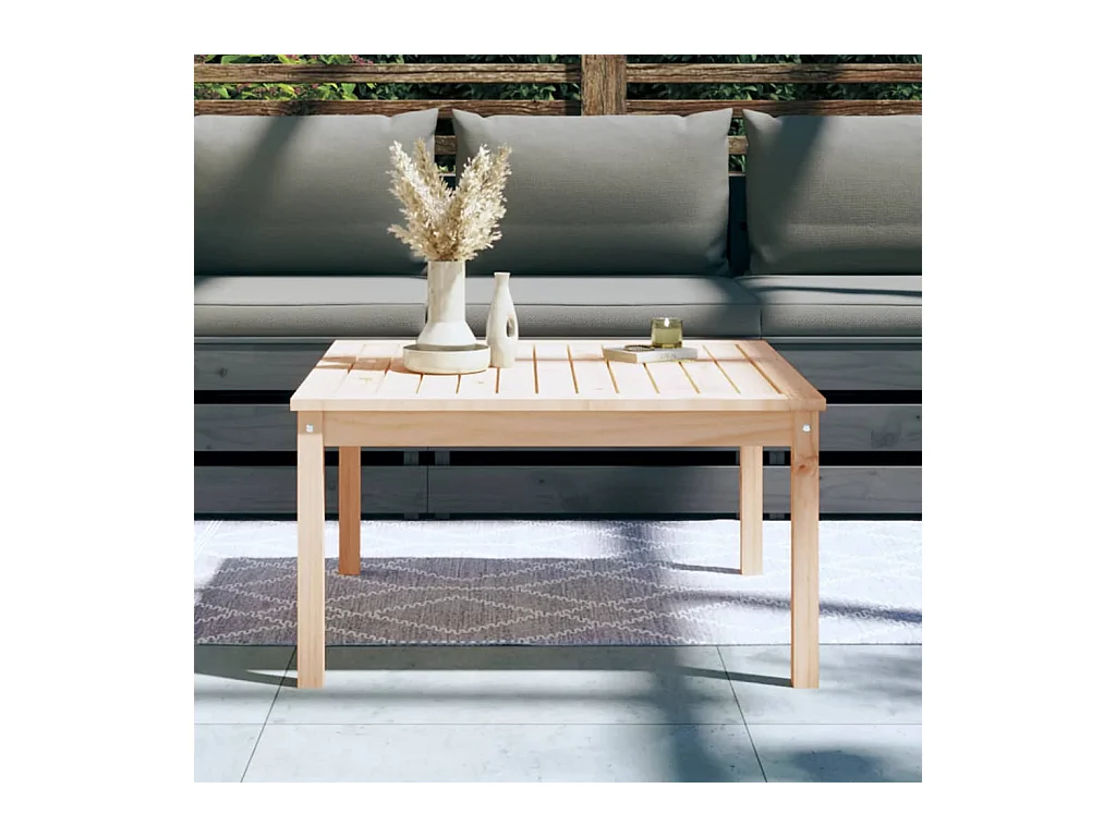 Mesa de jardín 82,5x82,5x45 cm madera maciza de pino