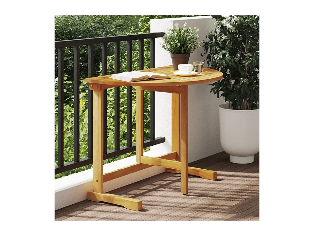 Mesa de balcón plegable 90x60x72 cm madera maciza de acacia