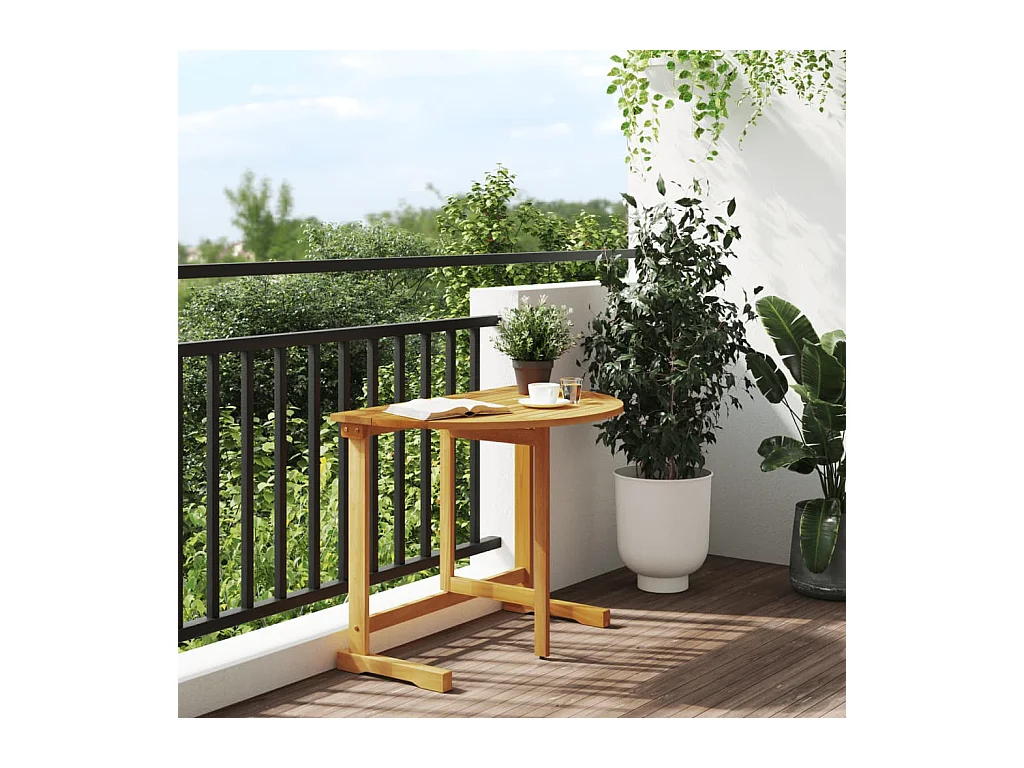 Mesa de balcón plegable 90x60x72 cm madera maciza de acacia