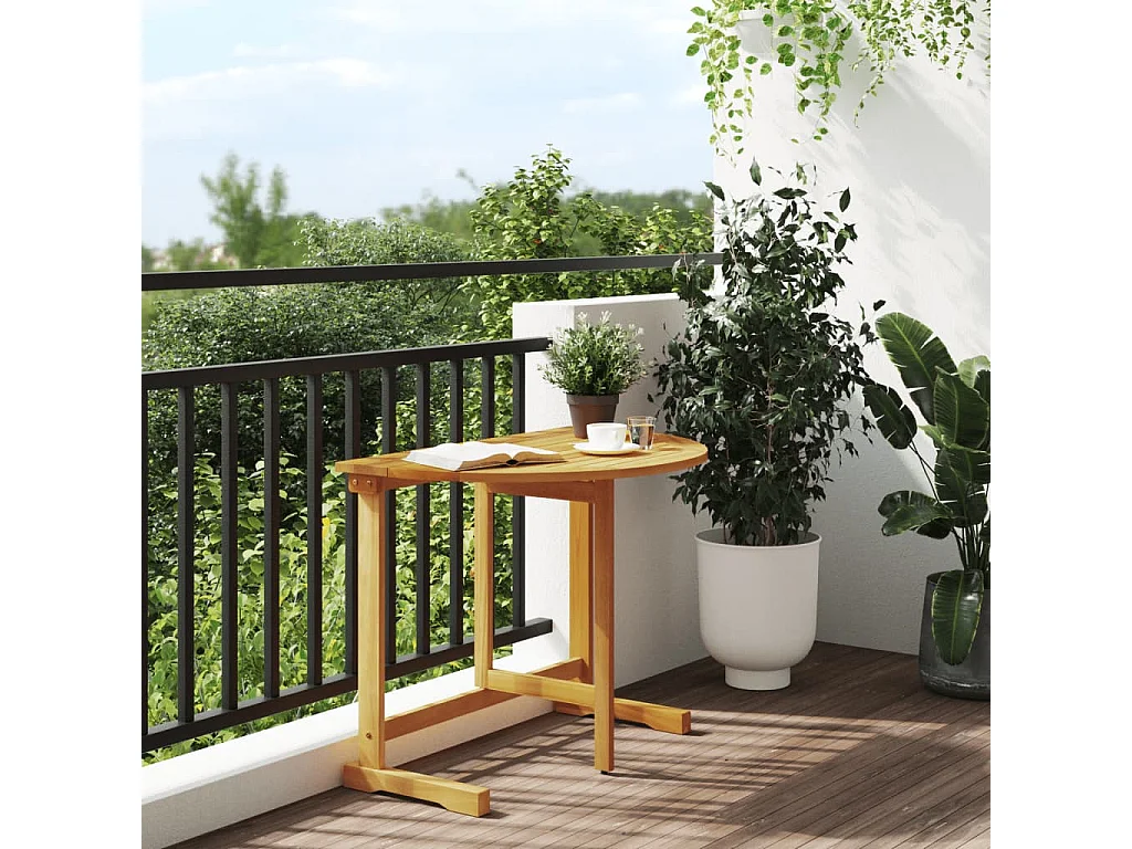 Mesa de balcón plegable 90x60x72 cm madera maciza de acacia