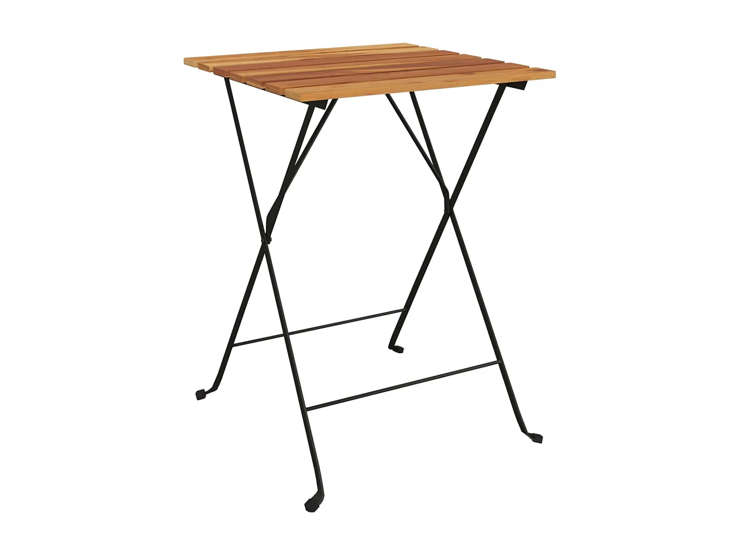 Table de bistro pliante 55x54x71cm Bois de teck solide et acier
