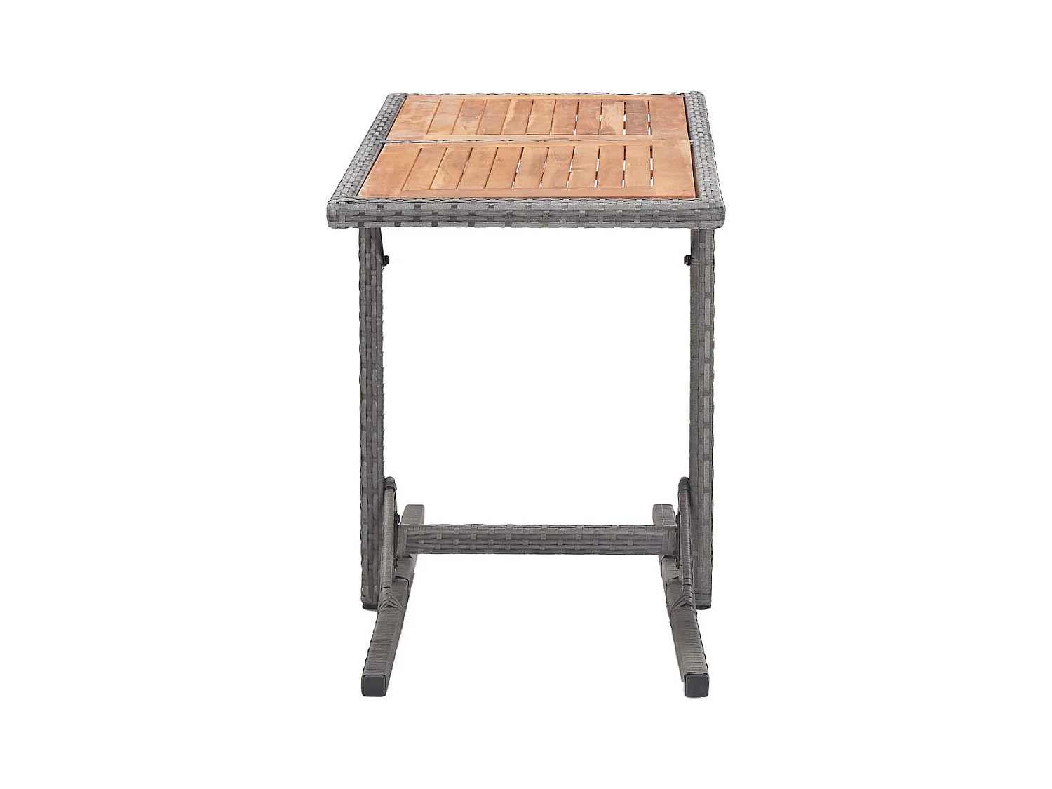 Antraciet tuintafel in gevlochten hars en acaciahout