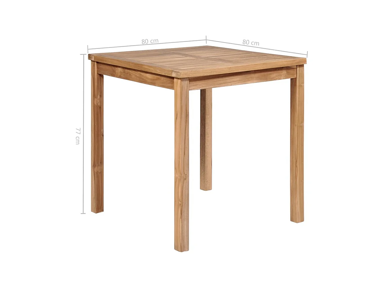 Tuintafel 80x80x77 cm Massief teakhout