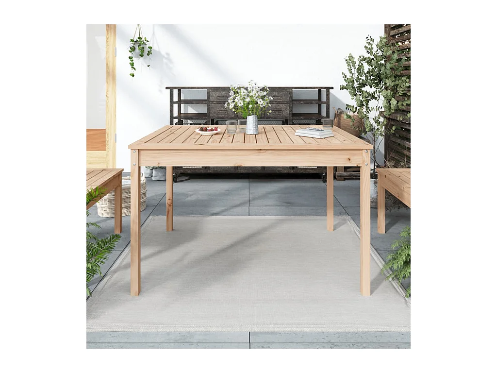 Table de jardin 121x82,5x76 cm bois massif de pin