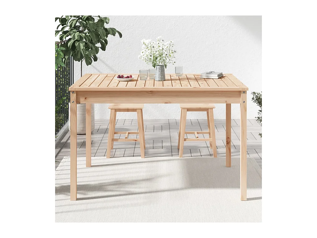 Table de jardin 121x82,5x76 cm bois massif de pin