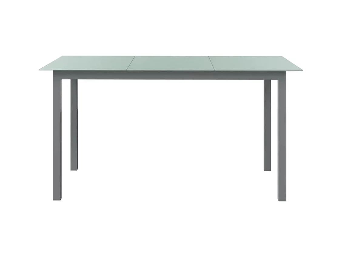 Mesa de jardín gris claro 150x90x74 cm aluminio y cristal