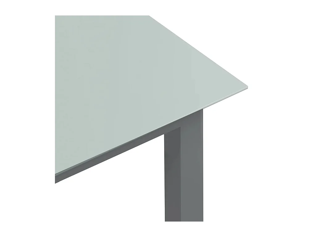 Mesa de jardín gris claro 150x90x74 cm aluminio y cristal