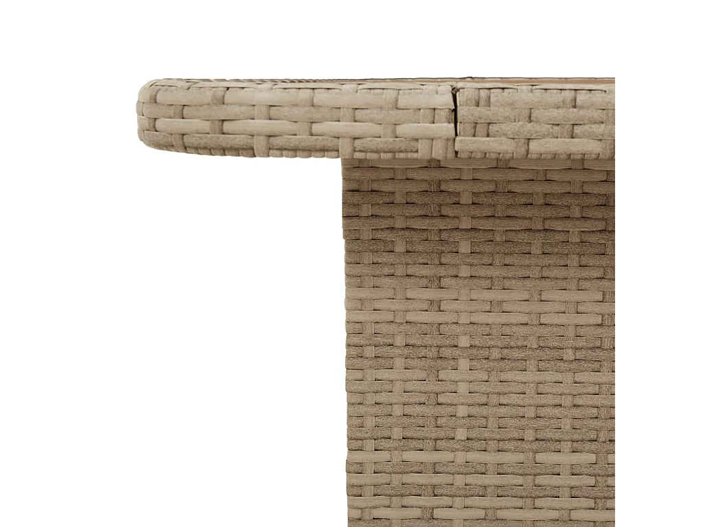 Beige tuintafel 80x80x71 cm gevlochten hars en acaciahout