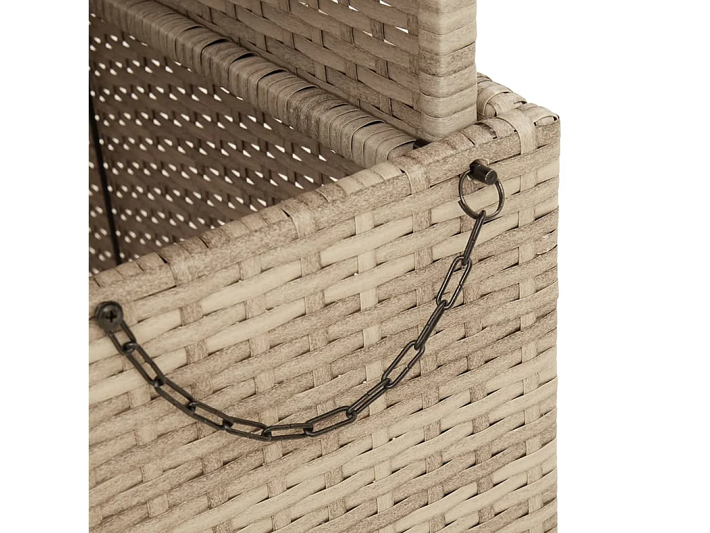 Tavolo da giardino beige 80x80x71 cm in resina intrecciata e legno di acacia