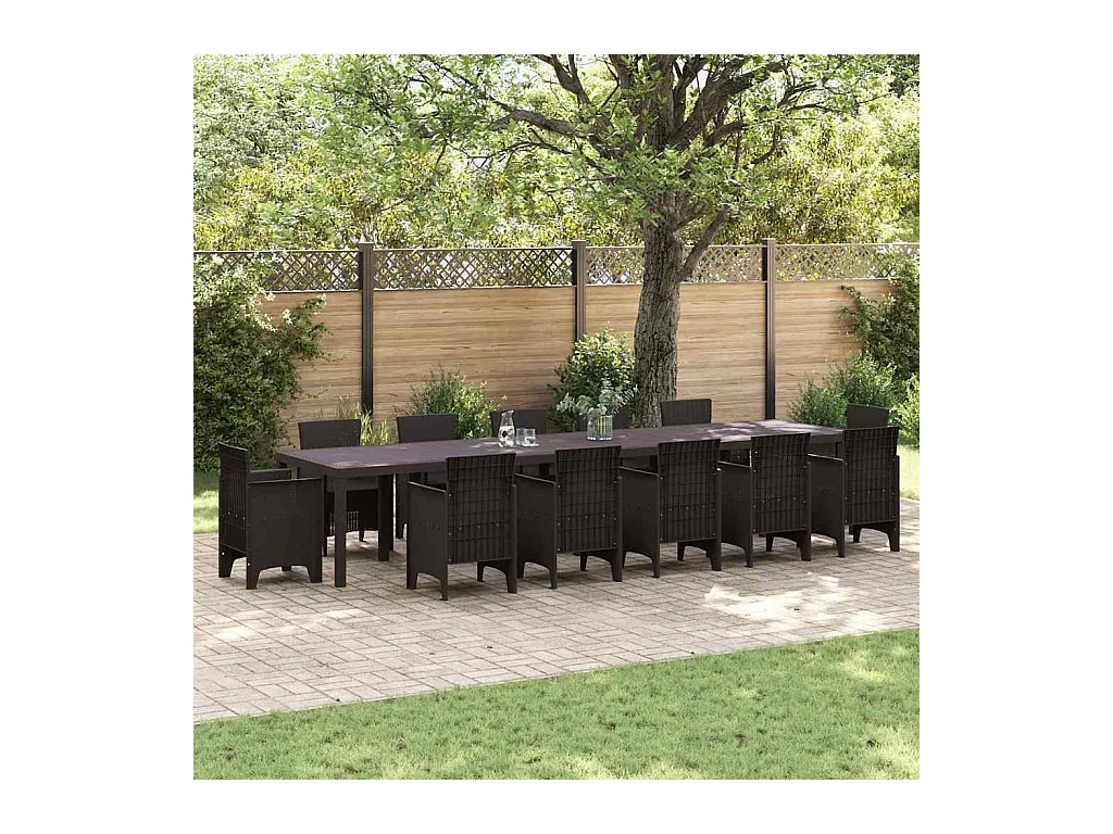 Table de Jardin Marron 400 x 100 x 73 cm polyrotin