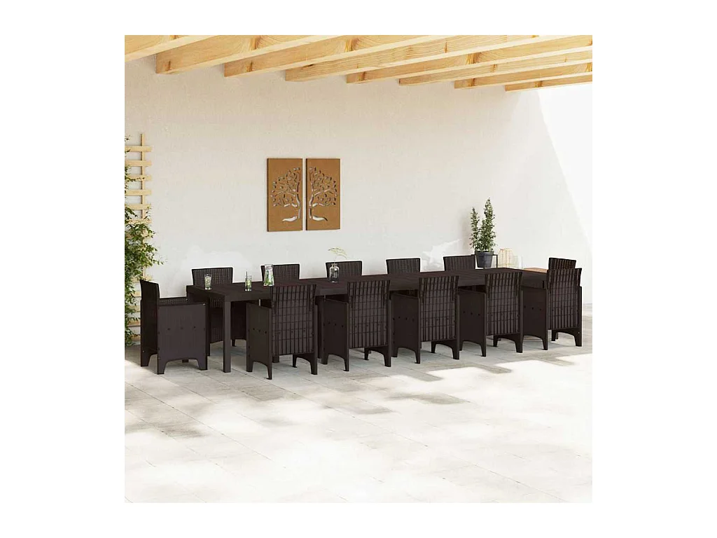 Table de Jardin Marron 400 x 100 x 73 cm polyrotin