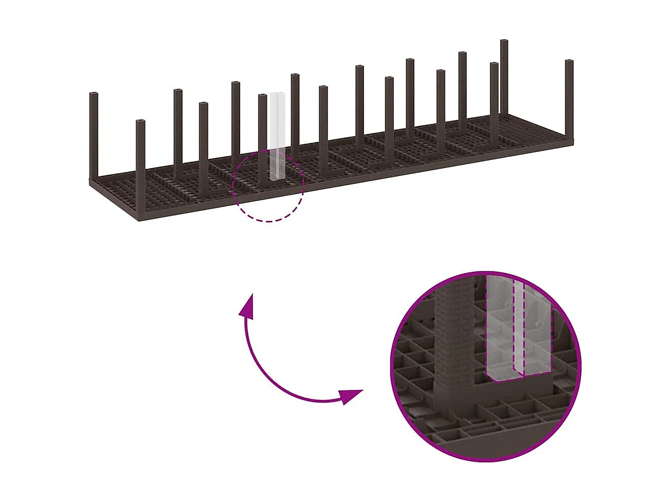 Table de Jardin Marron 400 x 100 x 73 cm polyrotin