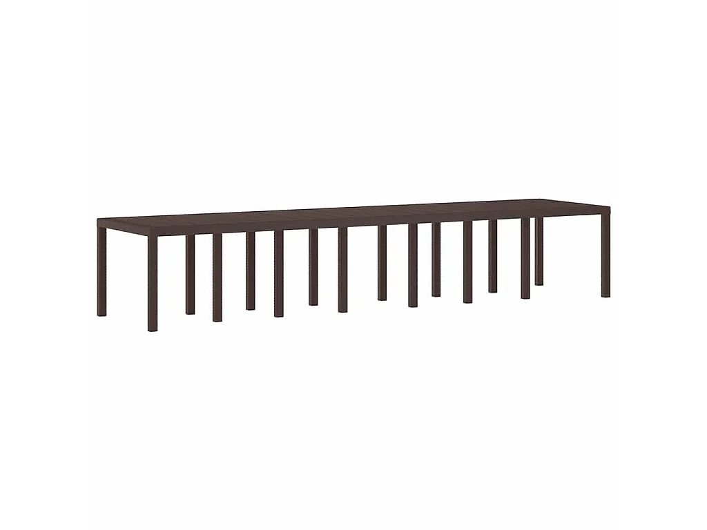 Bruine tuintafel 400 x 100 x 73 cm polyrotan