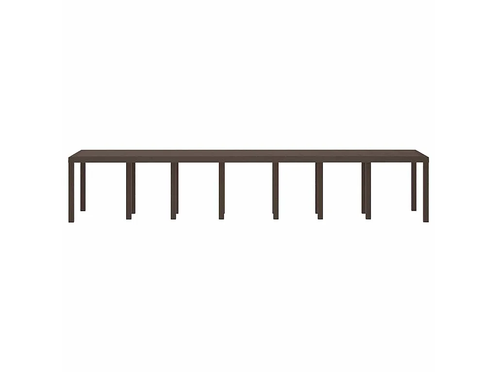 Bruine tuintafel 400 x 100 x 73 cm polyrotan