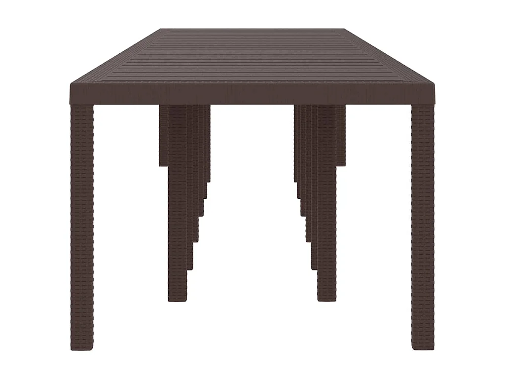 Bruine tuintafel 400 x 100 x 73 cm polyrotan