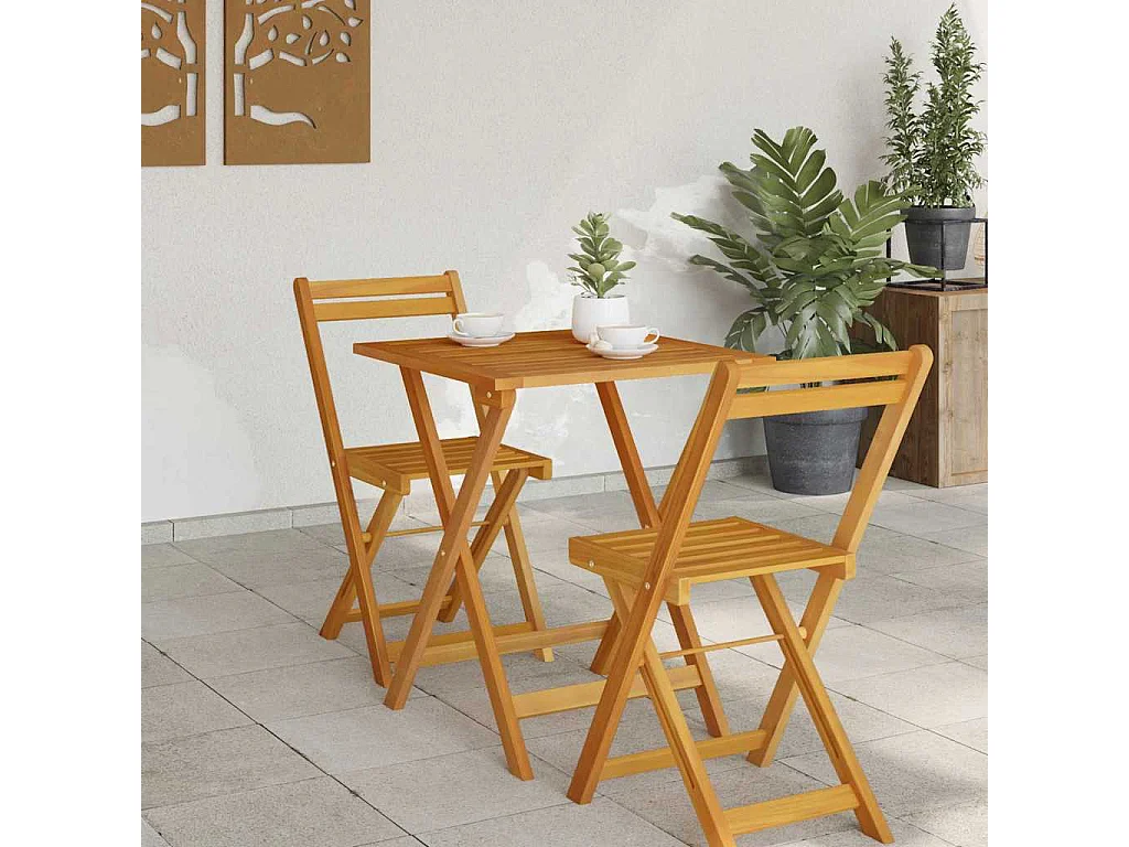 Table de jardin pliante Naturel 60 x 60 x 72 cm