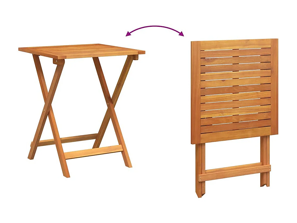 Table de jardin pliante Naturel 60 x 60 x 72 cm