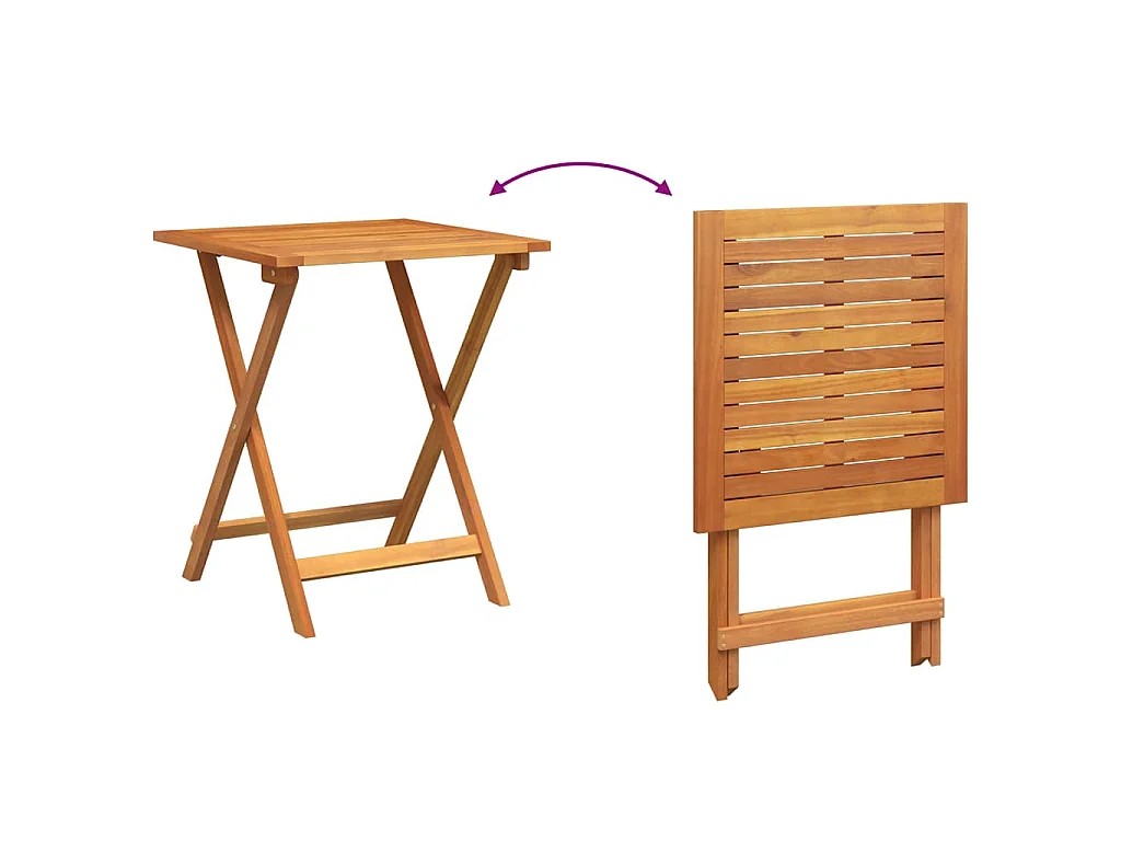 Table de jardin pliante Naturel 60 x 60 x 72 cm