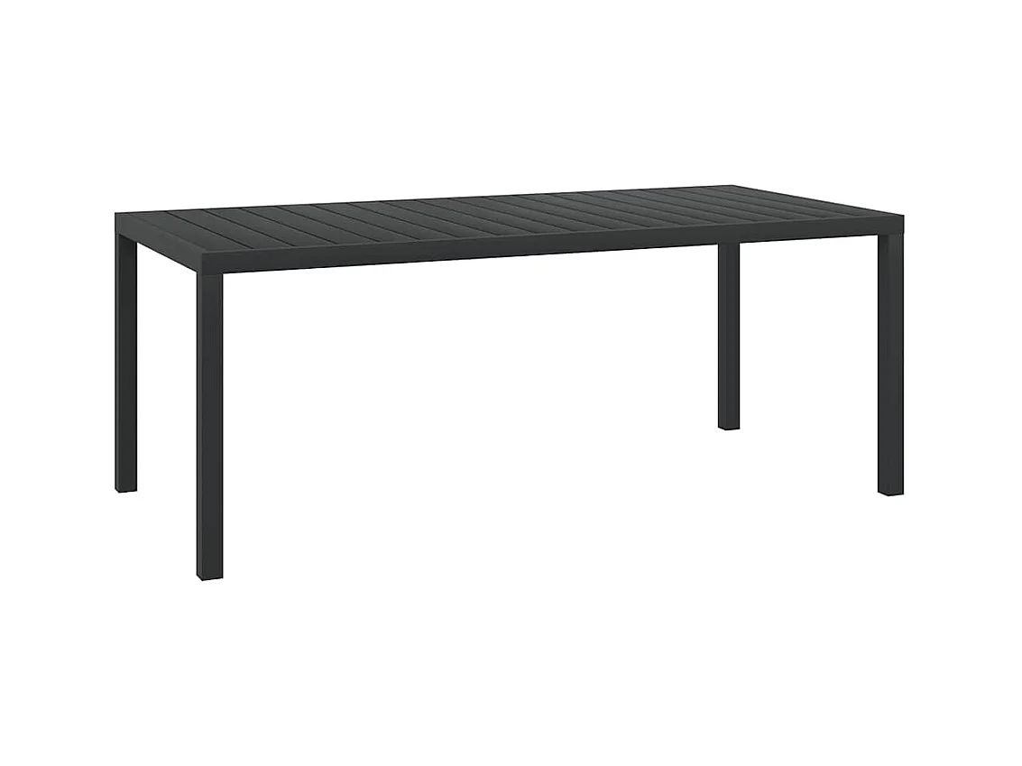 Zwarte tuintafel 185 x 90 x 74 cm Aluminium en WPC