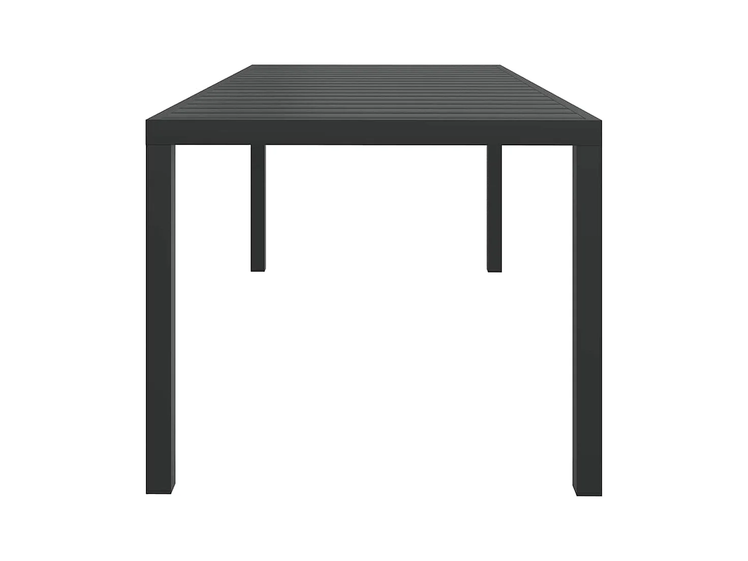 Zwarte tuintafel 185 x 90 x 74 cm Aluminium en WPC