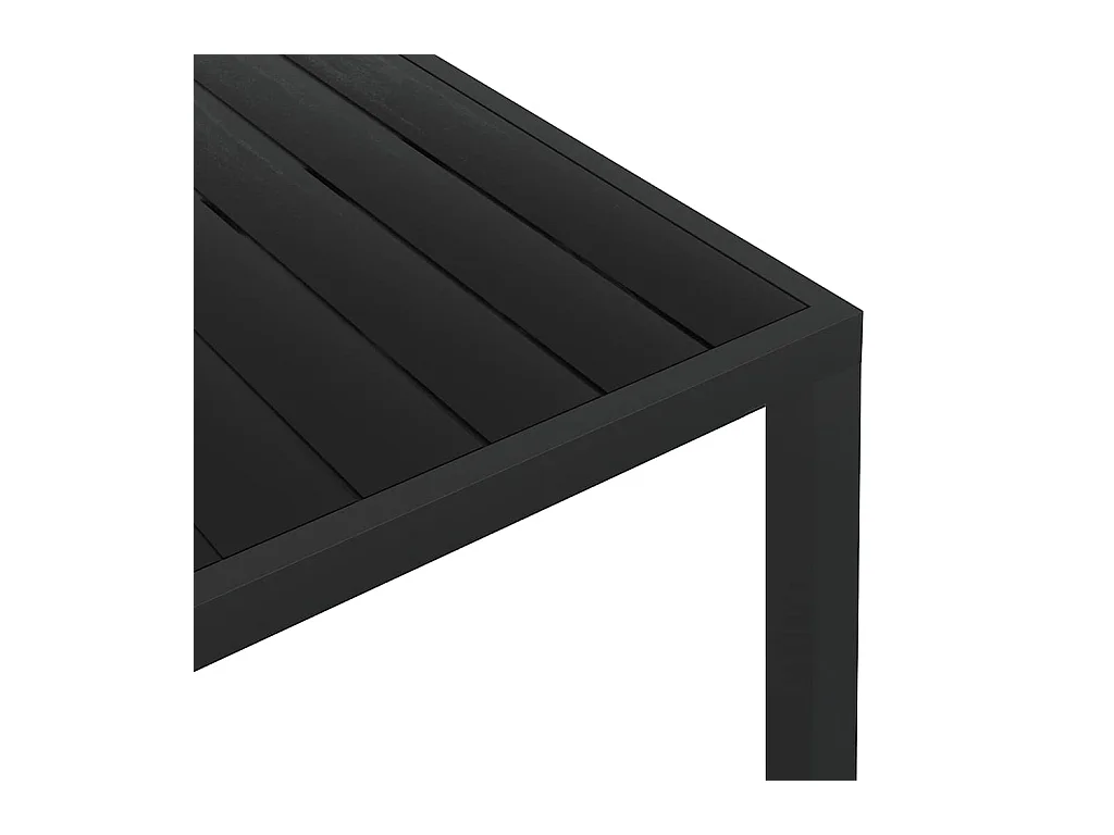 Zwarte tuintafel 185 x 90 x 74 cm Aluminium en WPC