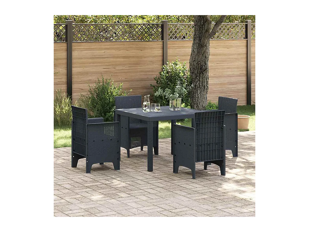 Table de Jardin Anthracite 100 x 100 x 73 cm polyrotin