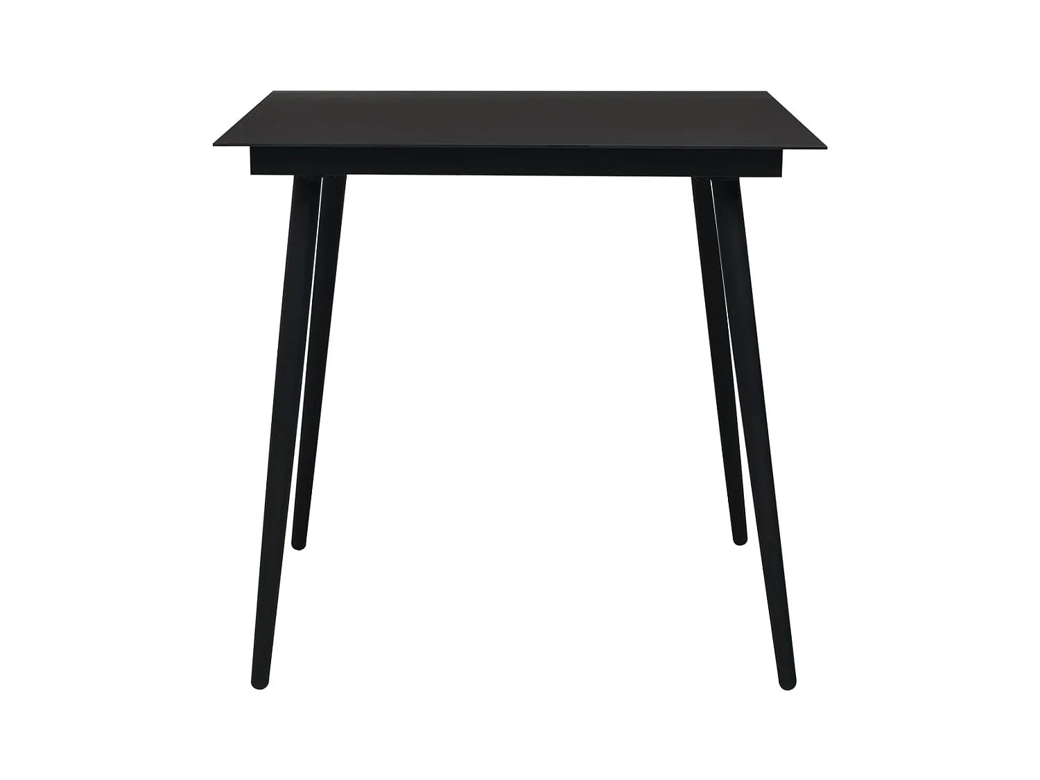 Zwarte tuintafel 80x80x74 cm Staal en glas