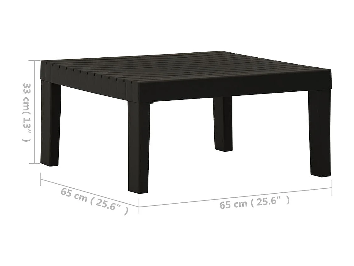 Tavolo da giardino in plastica grigia