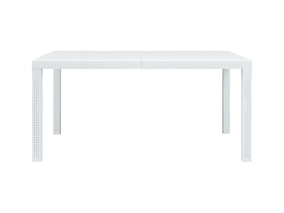 Tuintafel Wit 150x90x72 cm Kunststof Rotan look