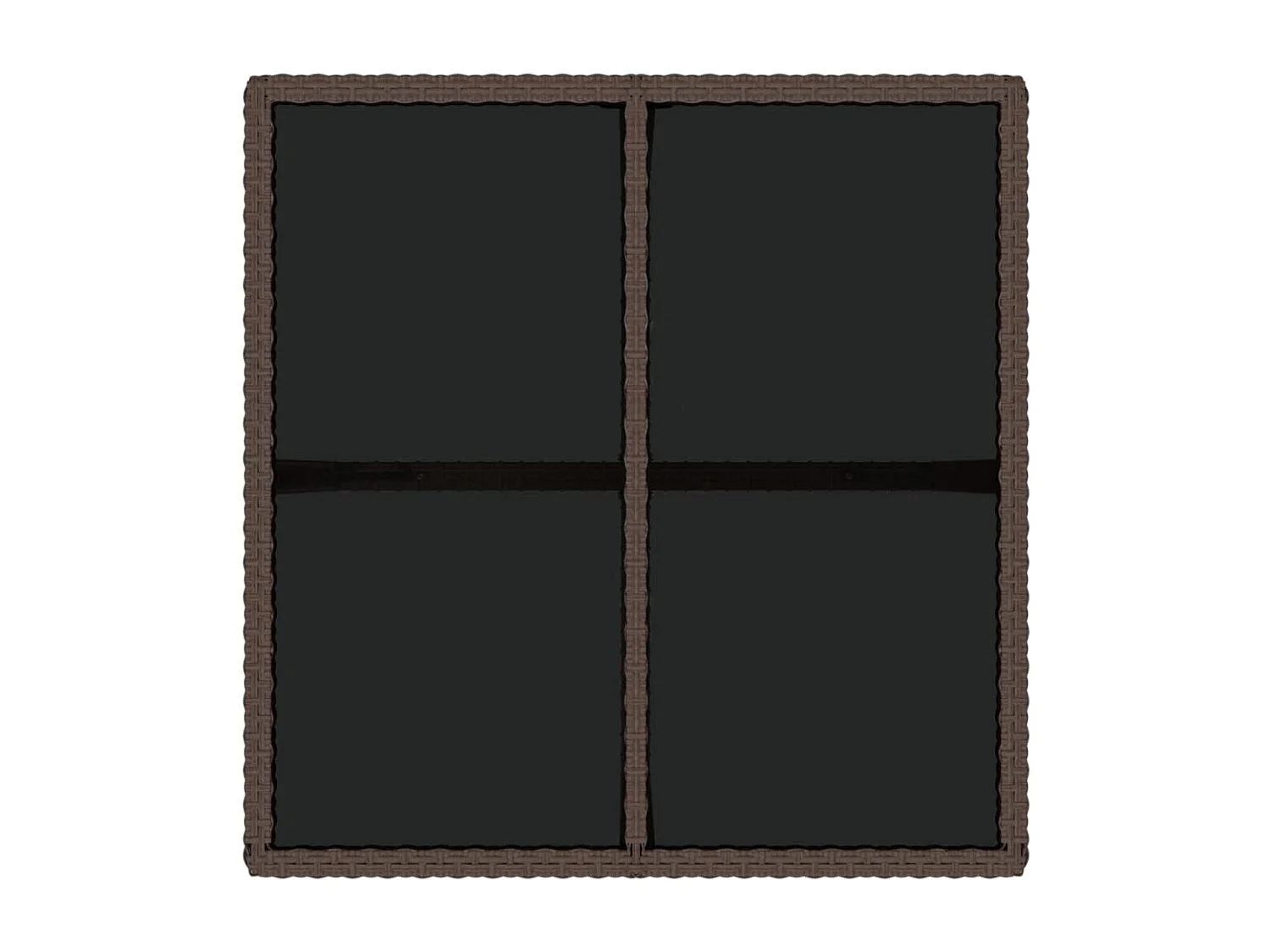 Tavolo da giardino marrone 109x107x74 cm Resina intrecciata e vetro