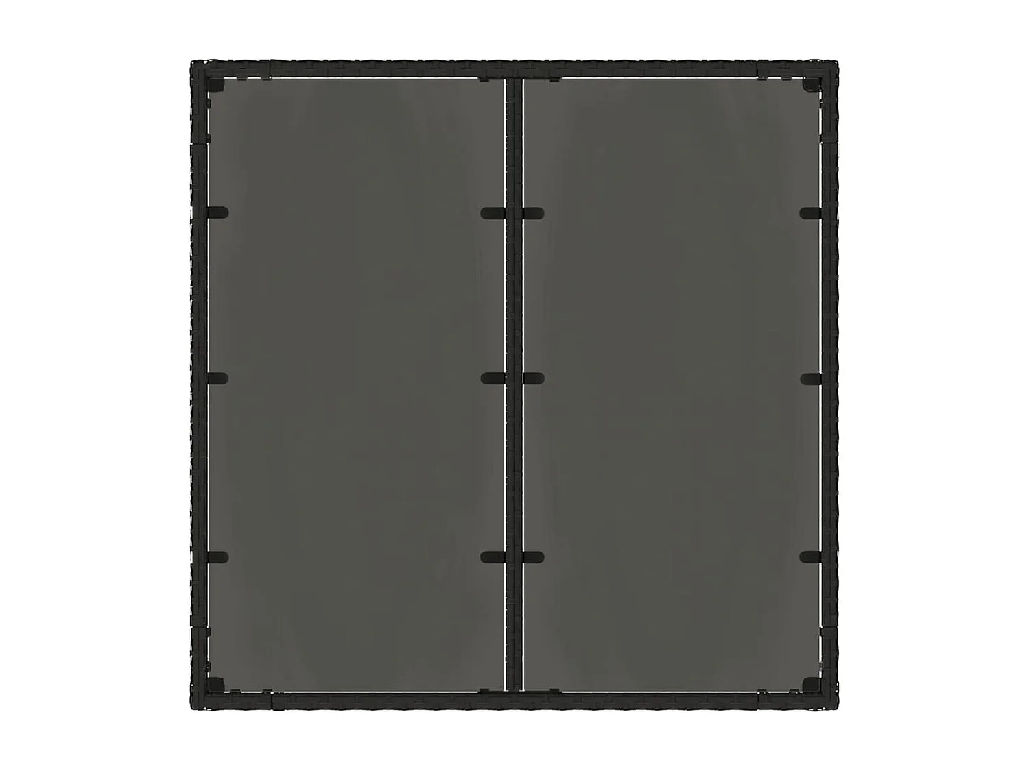 Tuintafel met glazen blad, zwart, 90x90x75 cm, gevlochten hars