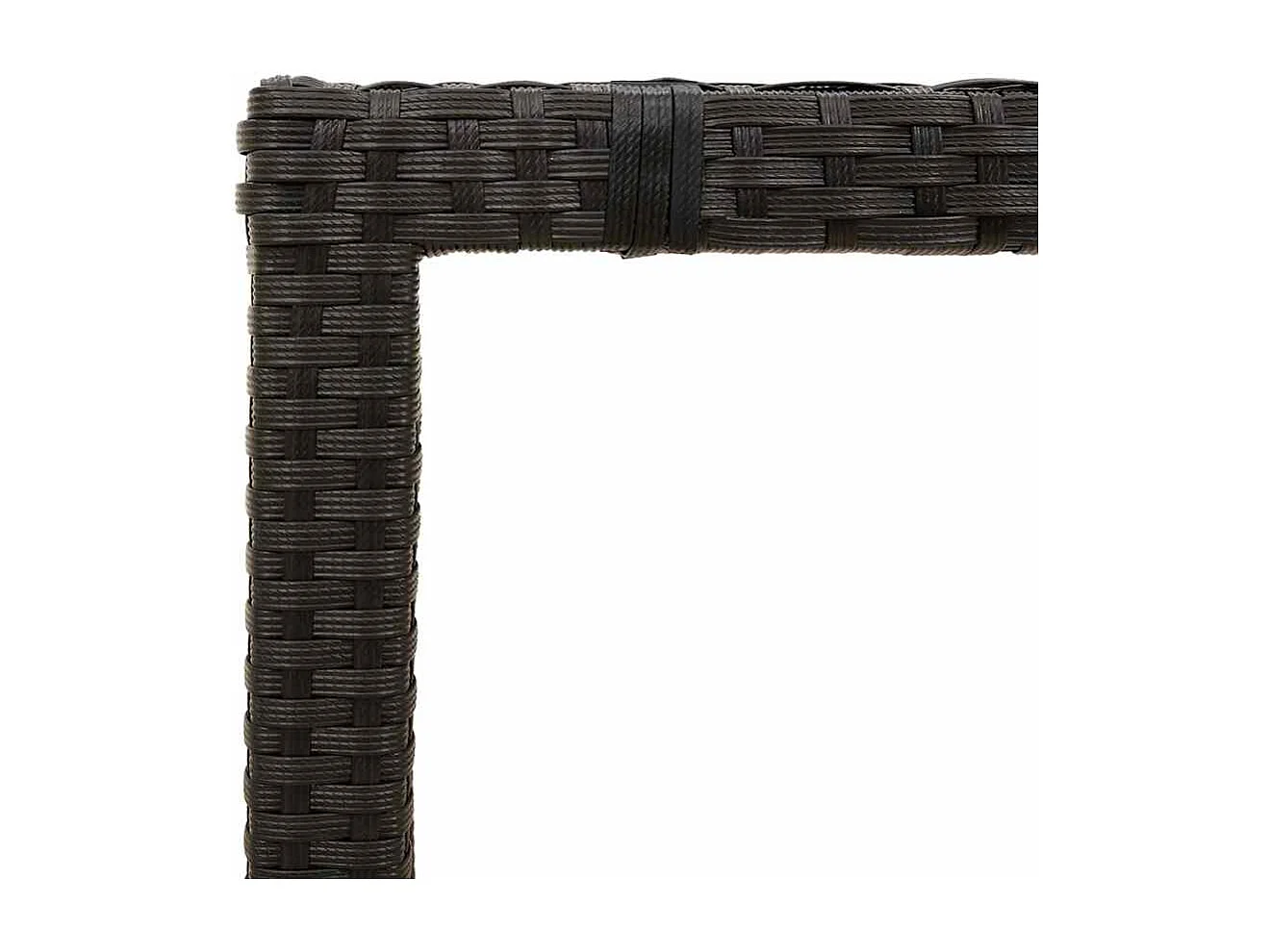 Tavolo da giardino con piano in vetro, nero, 90x90x75 cm, resina intrecciata