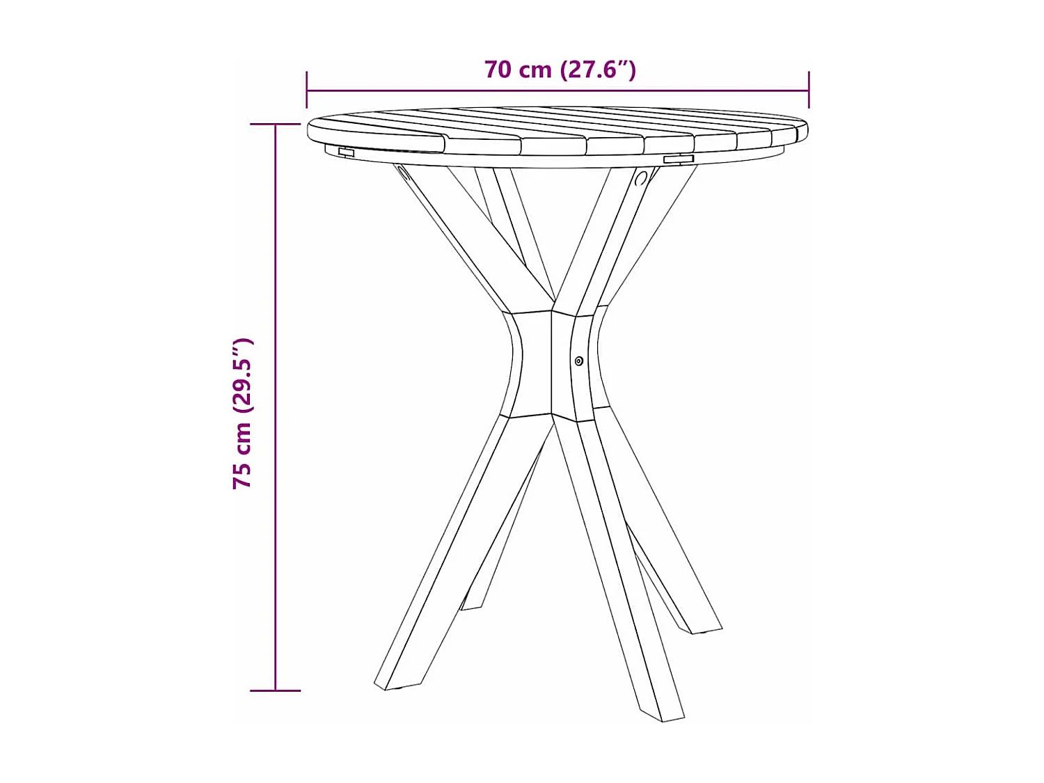 Table bistrot Marron 70 x 70 x 75 cm Bois de teck solide