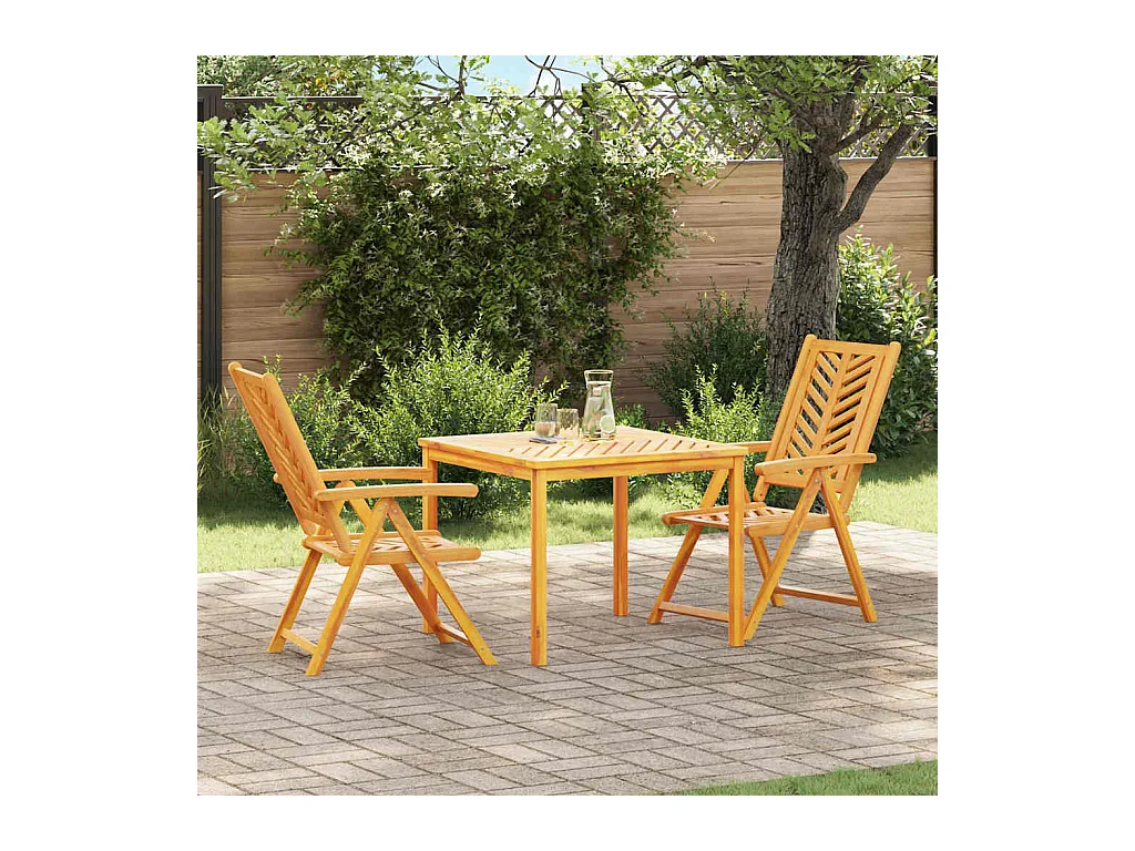 Ensemble de salle à manger pour jardin 3 pcs Marron