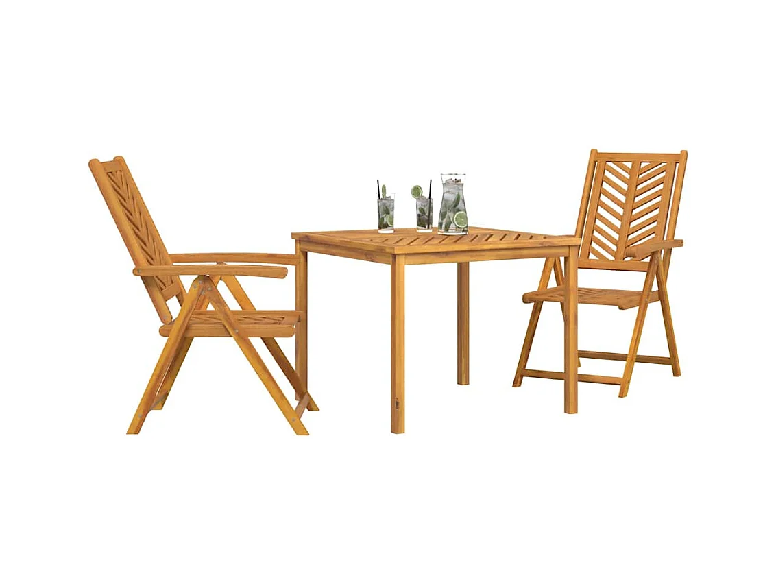 Ensemble de salle à manger pour jardin 3 pcs Marron