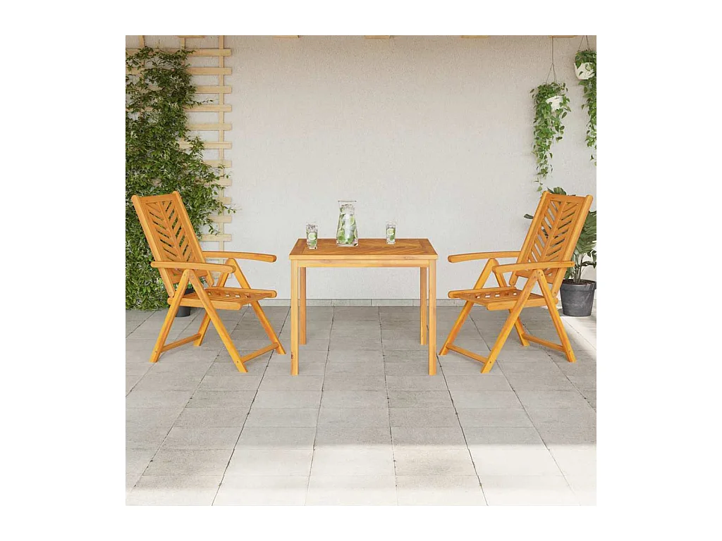 Ensemble de salle à manger pour jardin 3 pcs Marron
