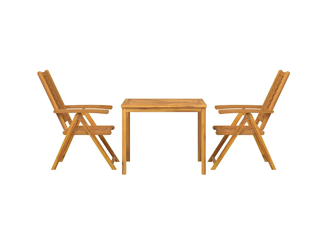 Ensemble de salle à manger pour jardin 3 pcs Marron