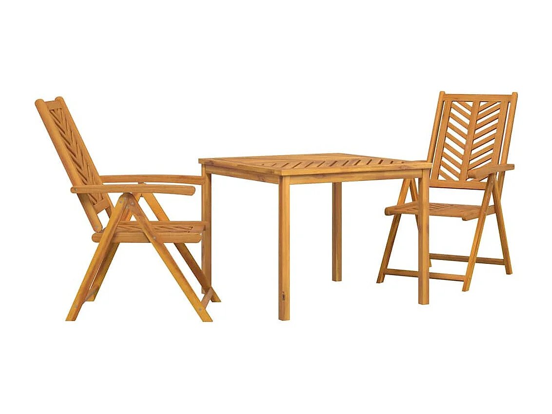 Ensemble de salle à manger pour jardin 3 pcs Marron