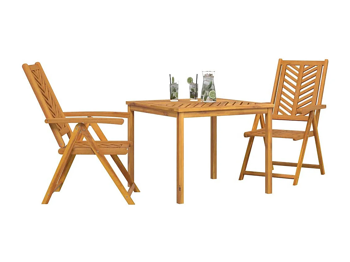 Ensemble de salle à manger pour jardin 3 pcs Marron