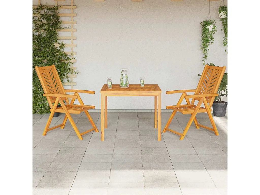 Ensemble de salle à manger pour jardin 3 pcs Marron