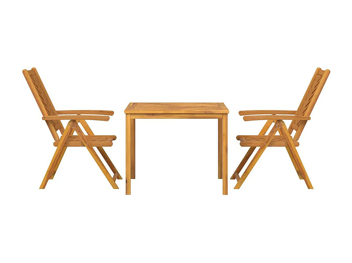 Ensemble de salle à manger pour jardin 3 pcs Marron