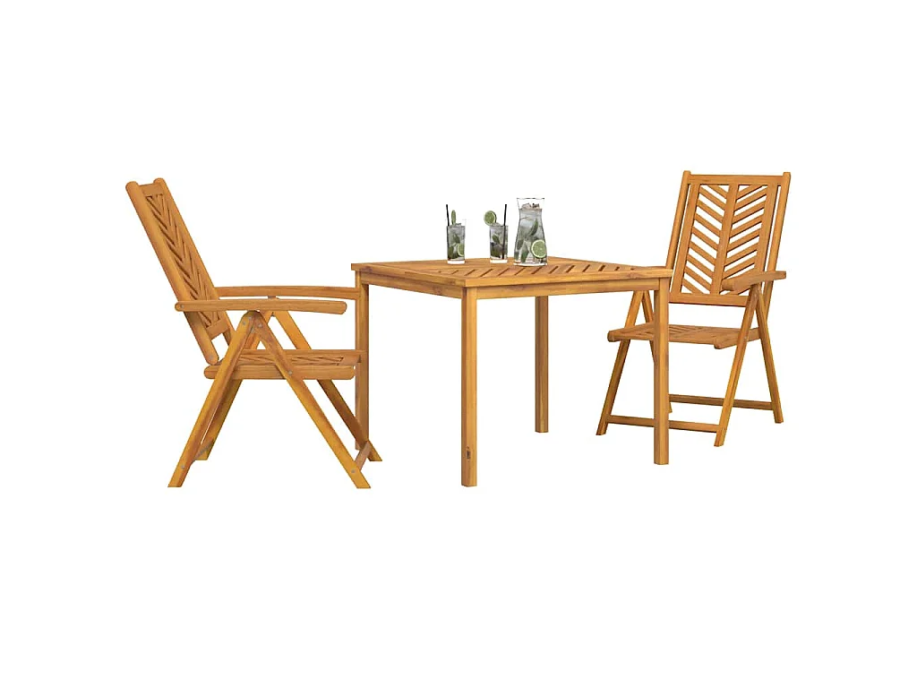 3-teiliges Garten-Essset Braun